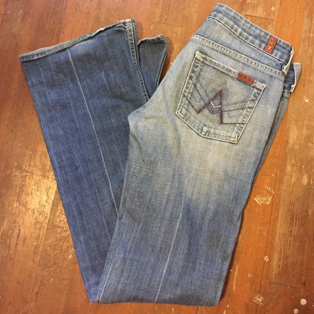 7 For All Mankind Women's Boot Cut Jeans - Light Blue Wash